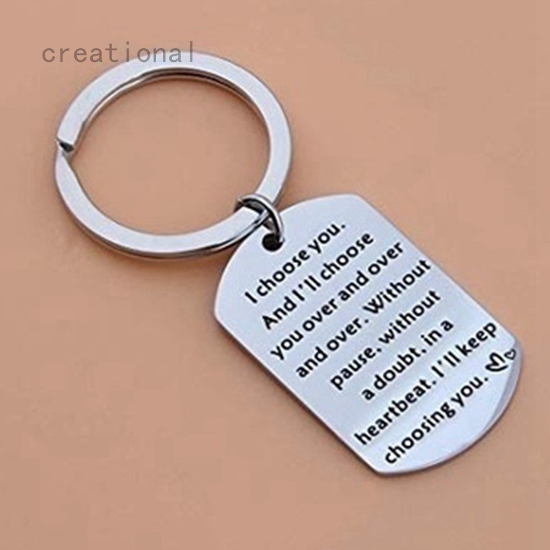 to my husband i choose you keychain