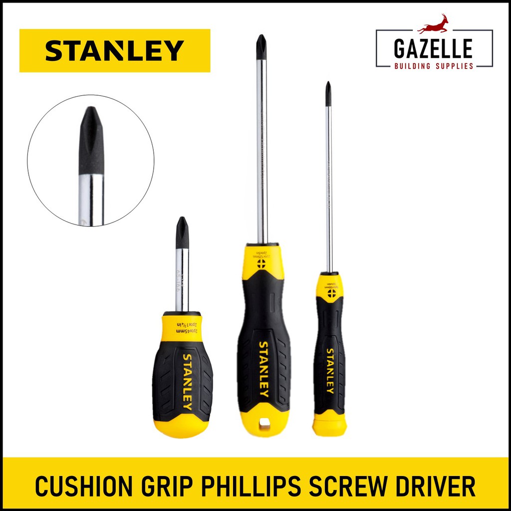 Stanley Cushion Grip Phillips Screwdriver Screw Driver 10 Sizes Shopee Philippines