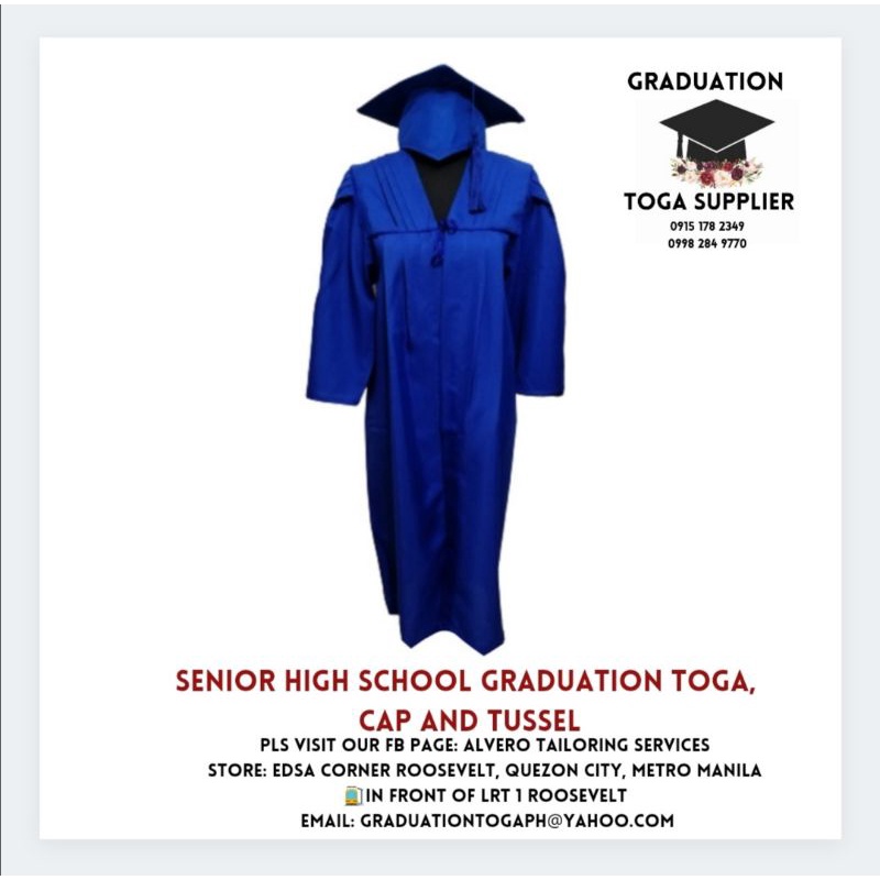 High School University Robe Graduation Gown Cap Shiny Buy University ...