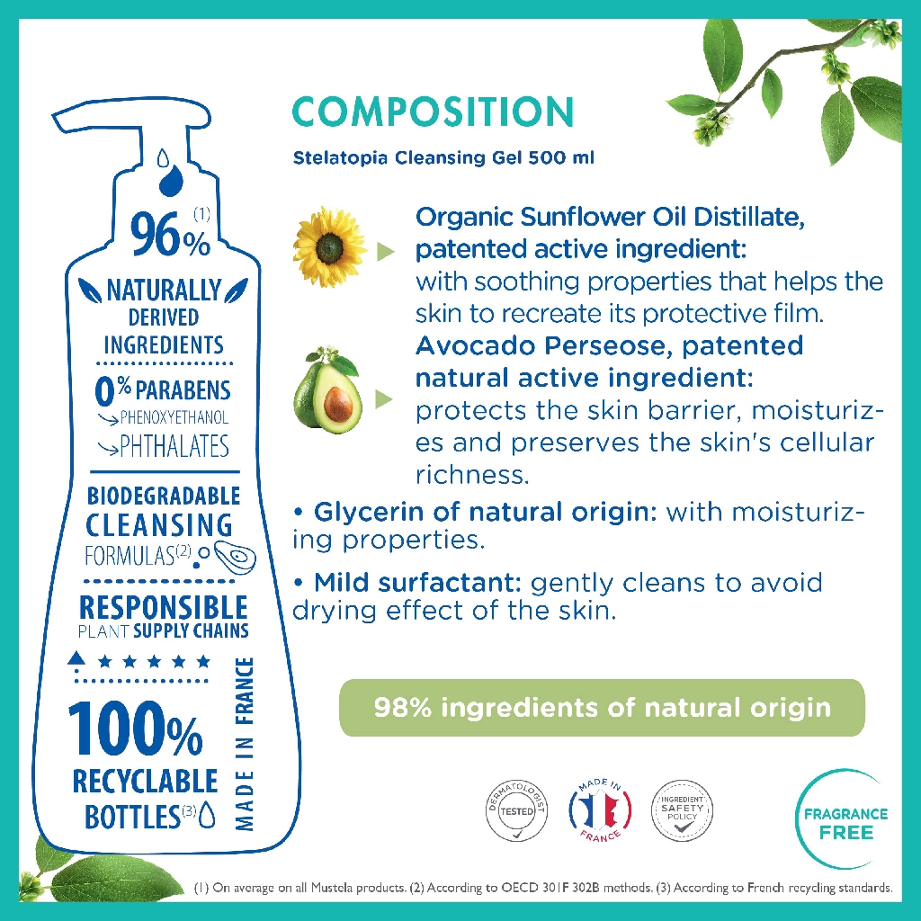 mustela stelatopia cleansing gel 500ml