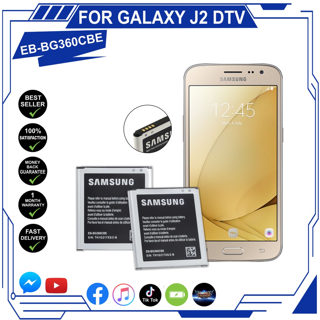 Samsung Galaxy J2 Dtv J0 J2 15 J2 16 Battery Model Eb Bg360bbe Eb Bg360cbe 00mah Shopee Philippines
