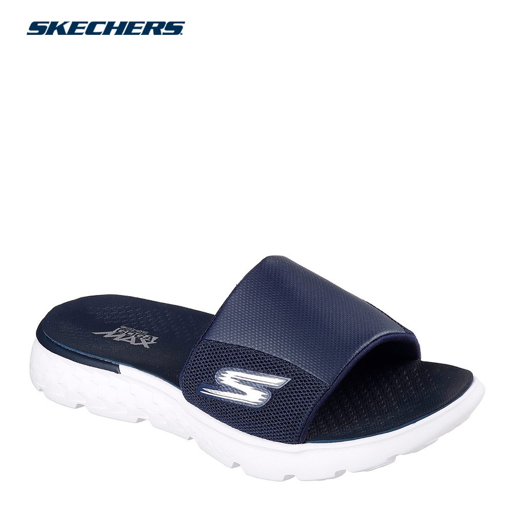 skechers flip flops navy blue