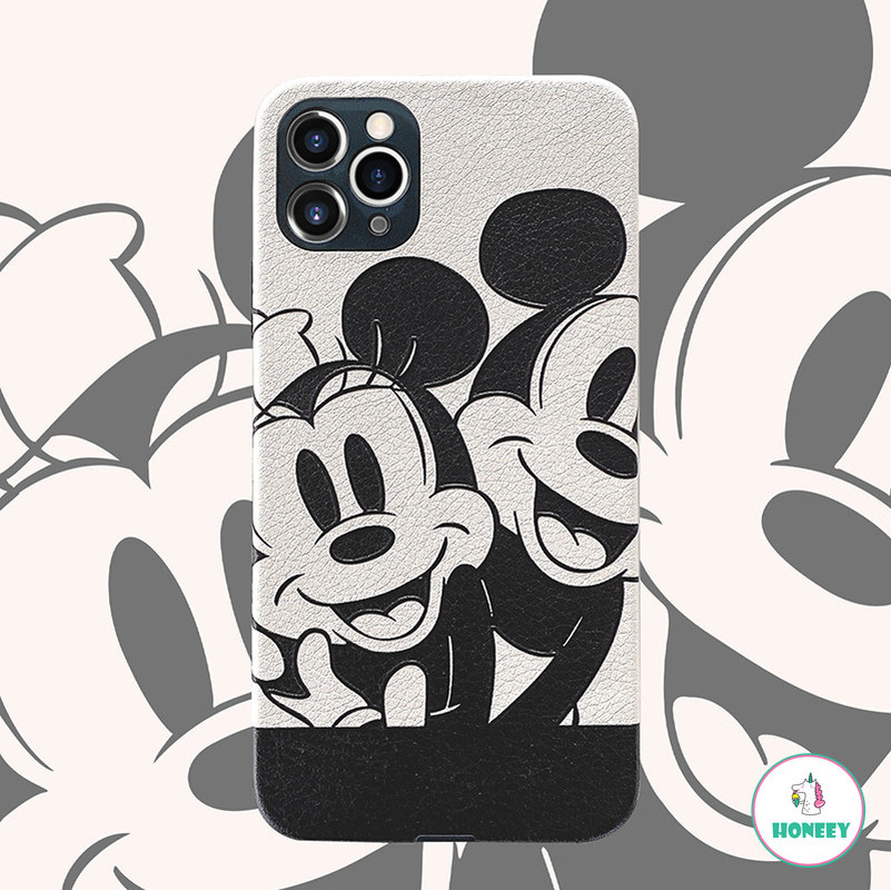 Disney Mickey Minne Phone Case For Iphone 12 Pro Max 11 Pro Max X Xs Max Xr 8 7plus Se Embossing Soft Leather Back Cover Shopee Philippines