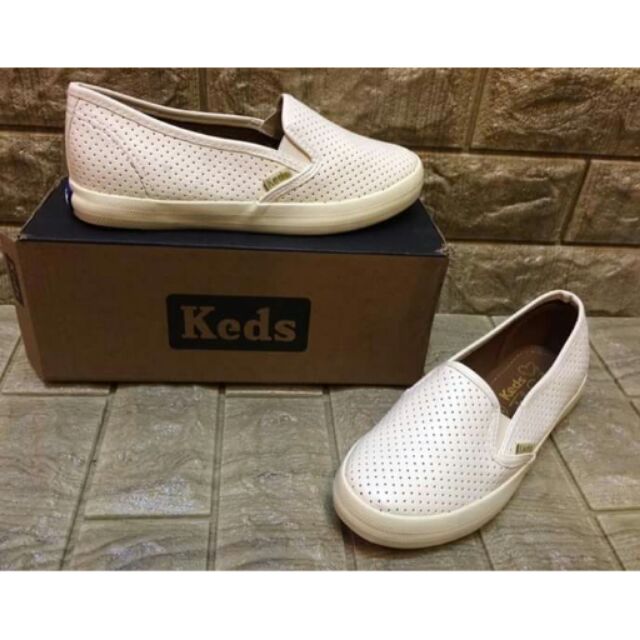 keds leather slip on