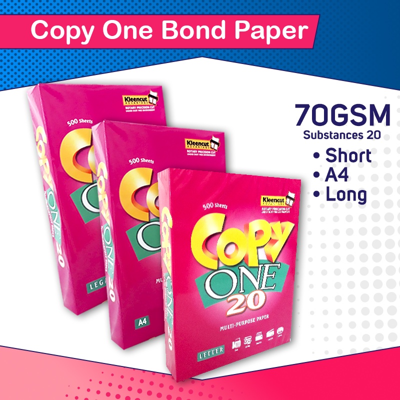 70GSM COPY ONE Bond Paper / White Paper / Inkjet Paper for School and
