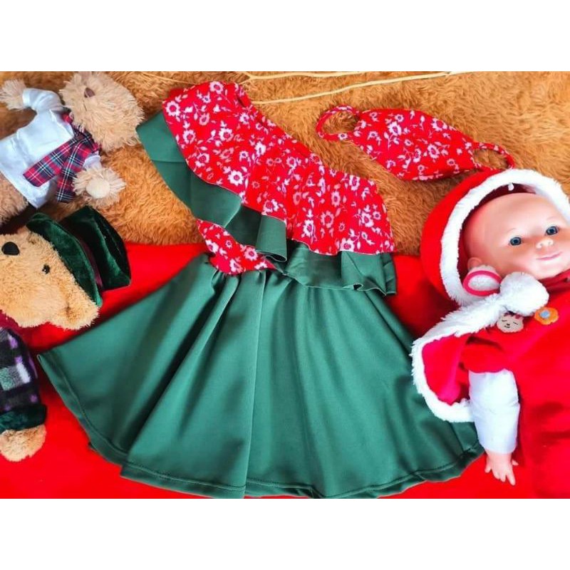 baby girl green christmas dress