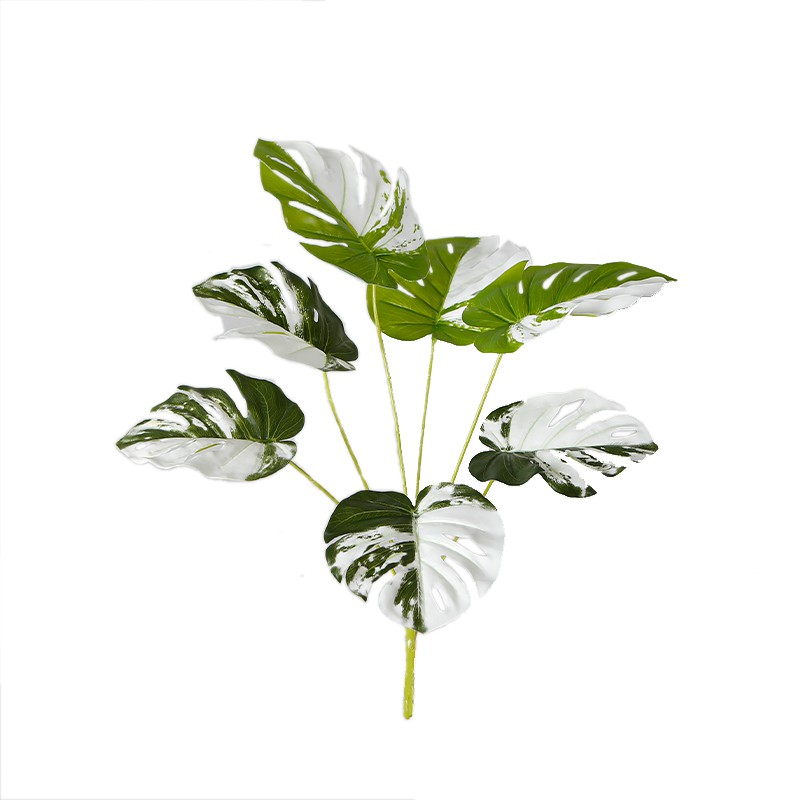 Artificial Plant Artificial Monstera Leaves Bunch White Leaves Fake