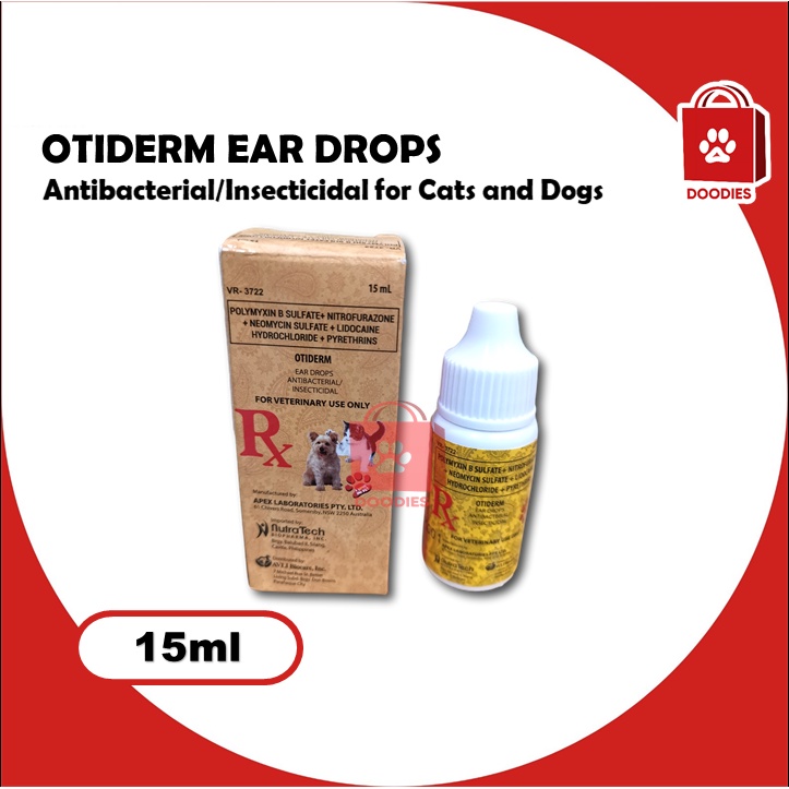 Otiderm Ear Drops Antibacterial for Cats and Dogs 15ml Shopee Philippines