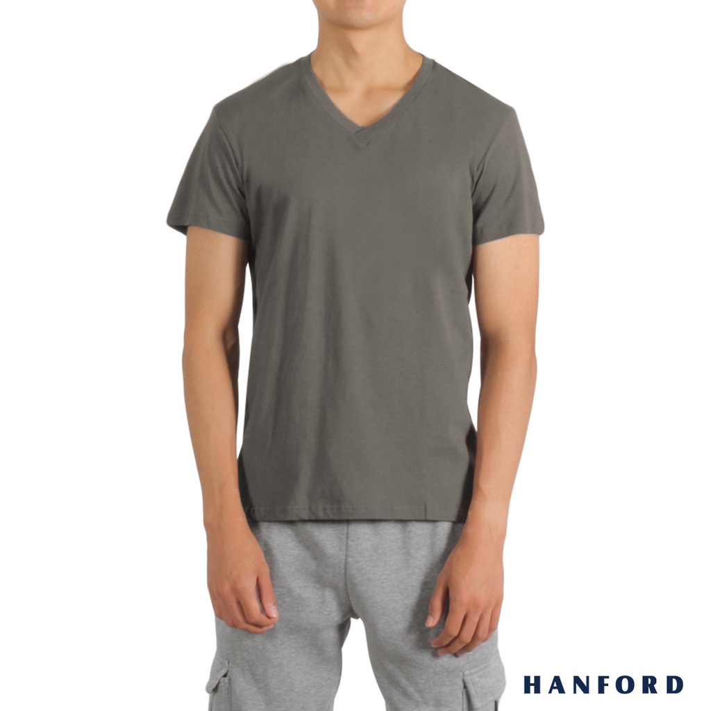 Hanford iCE Men 100% Cotton V-Neck Modern Fit Short Sleeves Shirt ...
