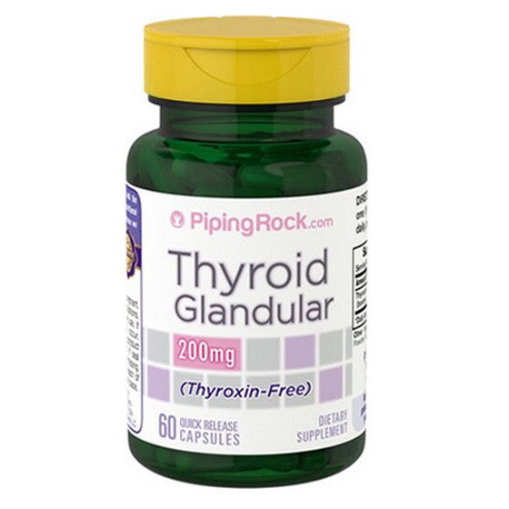 Piping Rock Thyroid Glandular, ThyroxinFree (Bovine) 200 mg, 60