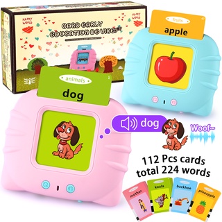 112PCS Flash Educational Card Toy Reader Children's Early Learning Machine DoubleSided Birthday Gift