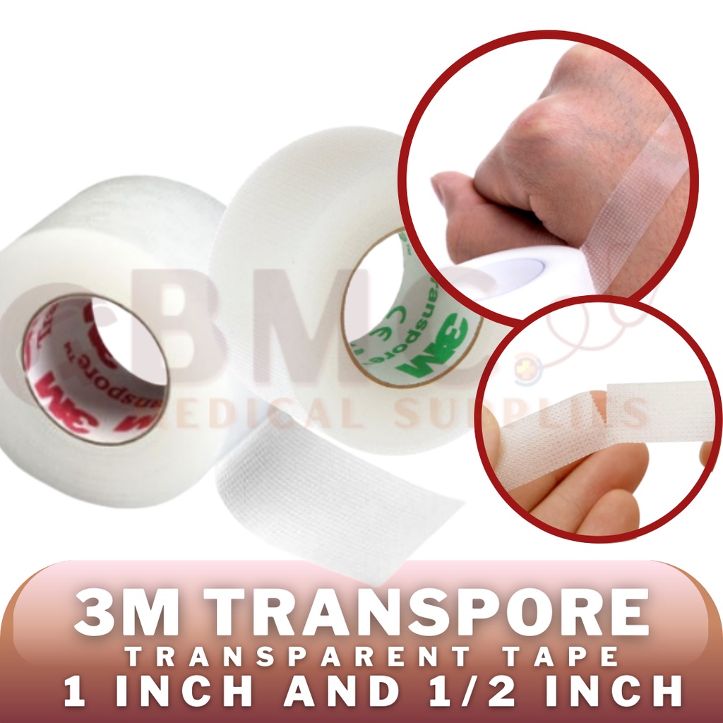 3M Transpore Surgical Tape per piece (1/2", 1" and 2" inches