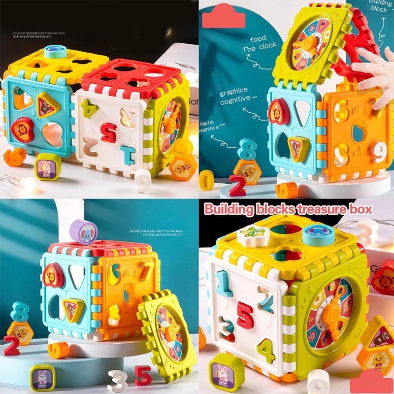 BabyPuzzle Building Block Toy Shape Matching Hexahedron with Number ...