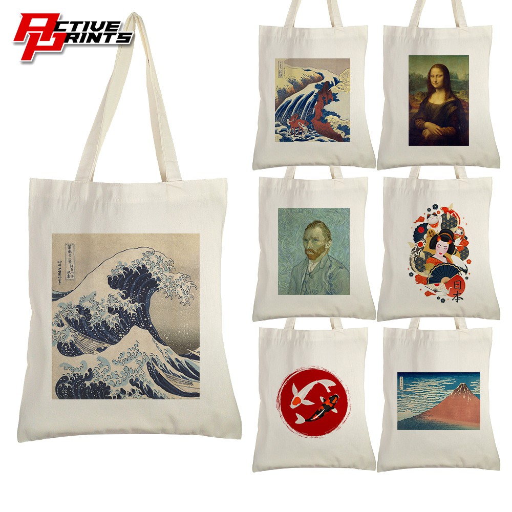 Canvas Tote Bag Eco-Friendly - Painting Edition (Trendy) - Hokusai | Van  Gogh | Mona Lisa | Shopee Philippines