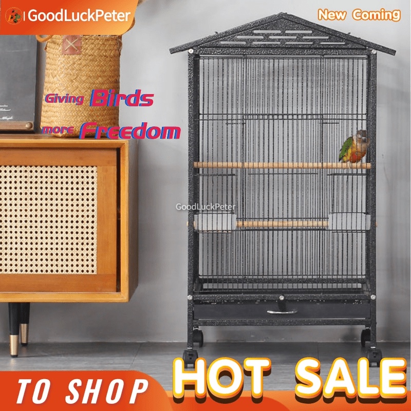 New Large Bird Cage Parrot Cage Kulungan Ng Ibon with tray budgerigar
