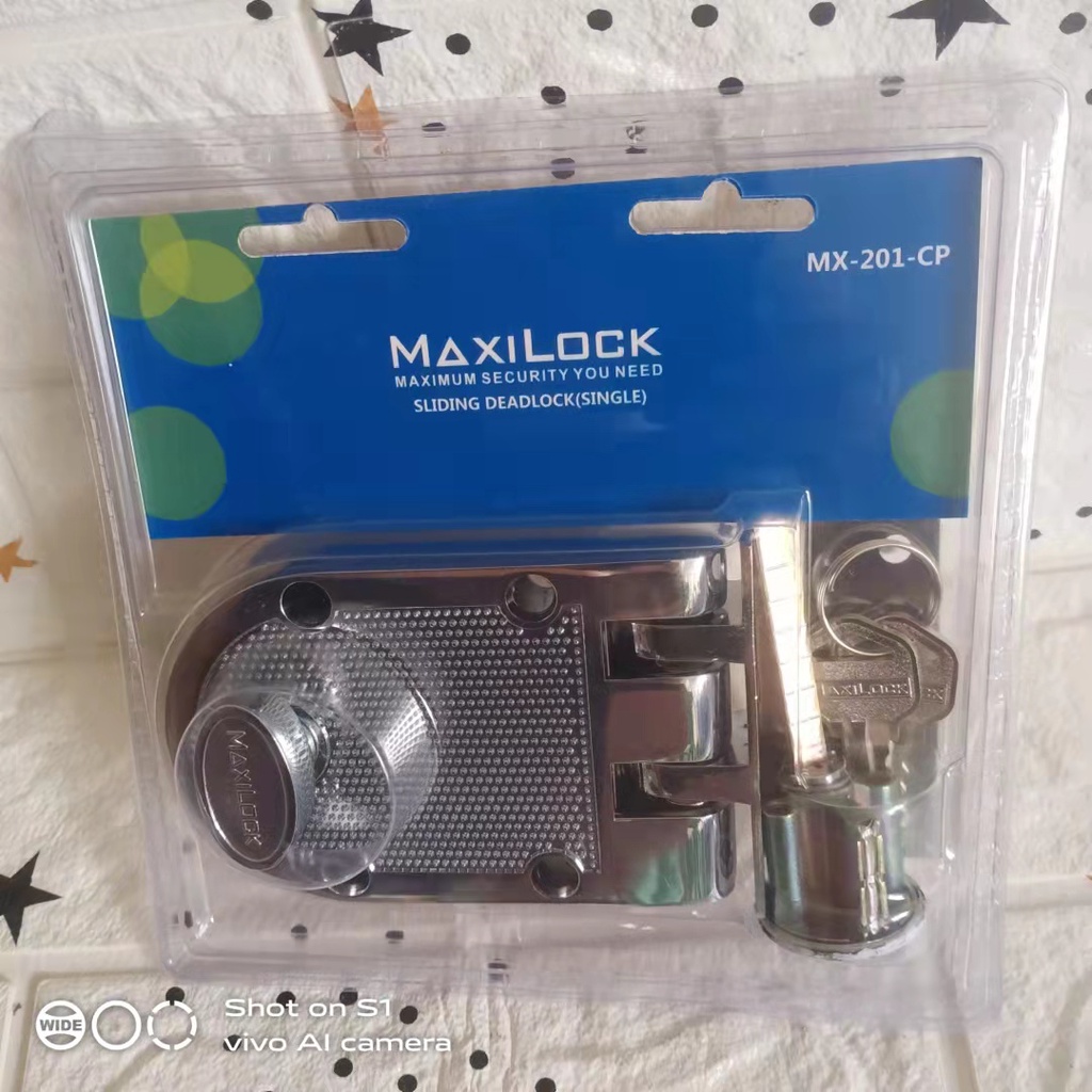 MAXILOGK heavyduty single cylinder safety lock deadlock silver sliding