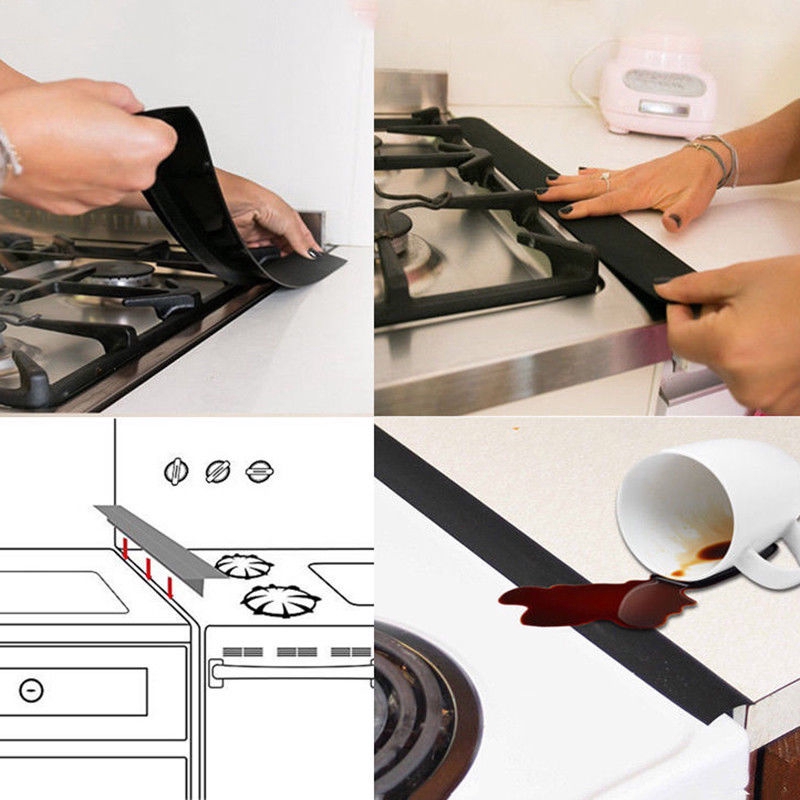Home & Garden 2* Silicone Stove Counter Gap Cover Oven Guard Spill Seal