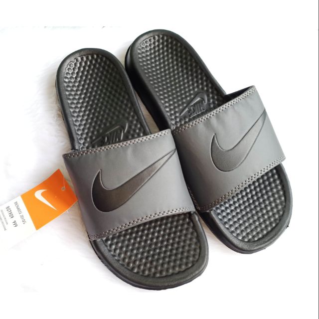 Nike slides gray best sale