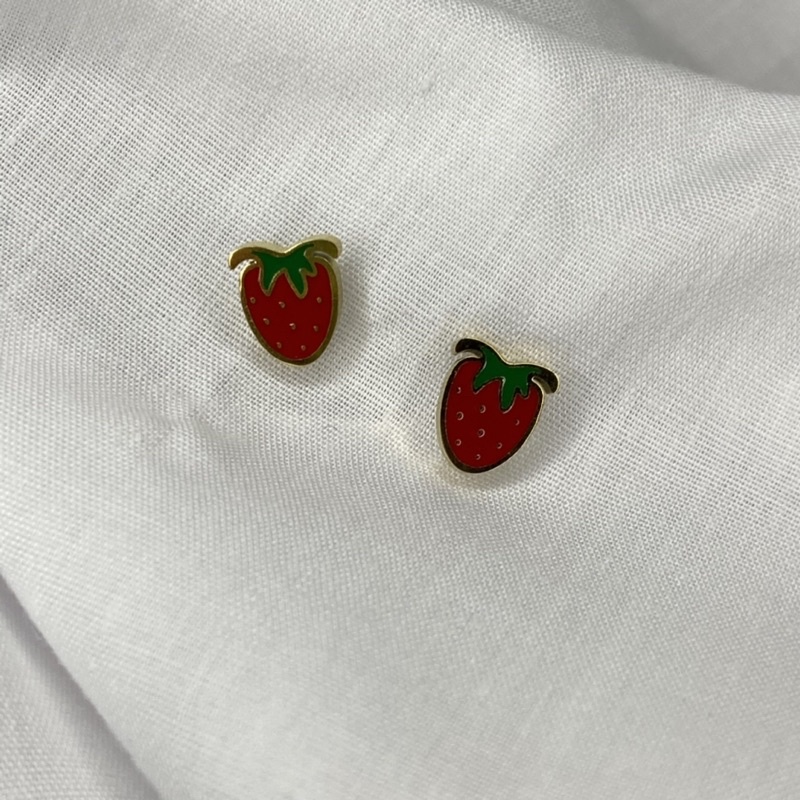 Stawberry Stainless Steel Earrings (De Roscas) | Shopee Philippines