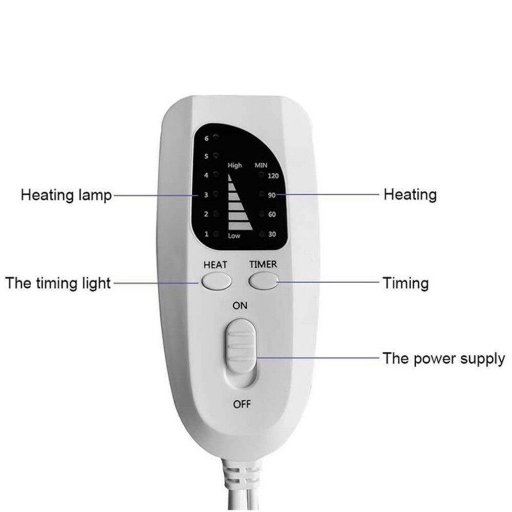 6-Level Electric Heating Warming Pad Heat Therapy Mat Body Pain Relief Mat Timer