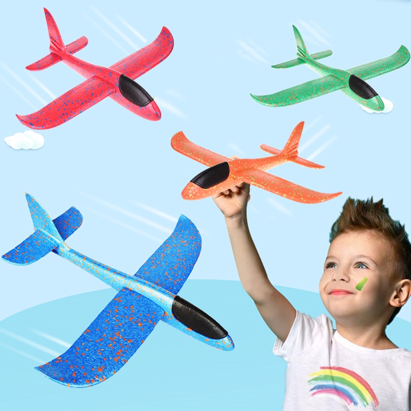 48*47cm Hand Throw Flying Plane Foam Aeroplane Model Kids Toys Launch Glider EPP 