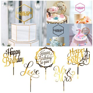 Valentines Day Happy Anniversary Cake Topper Happy Birthday Valentines Decorations Acrylic Cake Topper Party Decorations #6