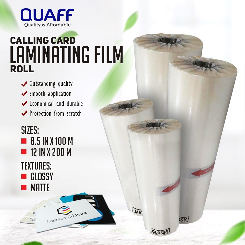 QUAFF Calling Card Laminating Film Roll Glossy / Matte (8.5in*100M