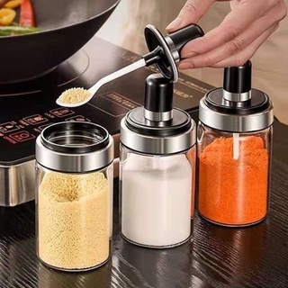 Glass Seasoning Tank Kitchen Spice Kit Bottles Pepper Spoon Seasoning Jars  Oil Brush Honey Container Food Storage Container