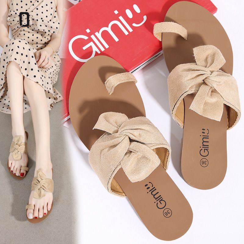 【TRENDIANO】New Givi Korean Suede Flat Sandals | Shopee Philippines
