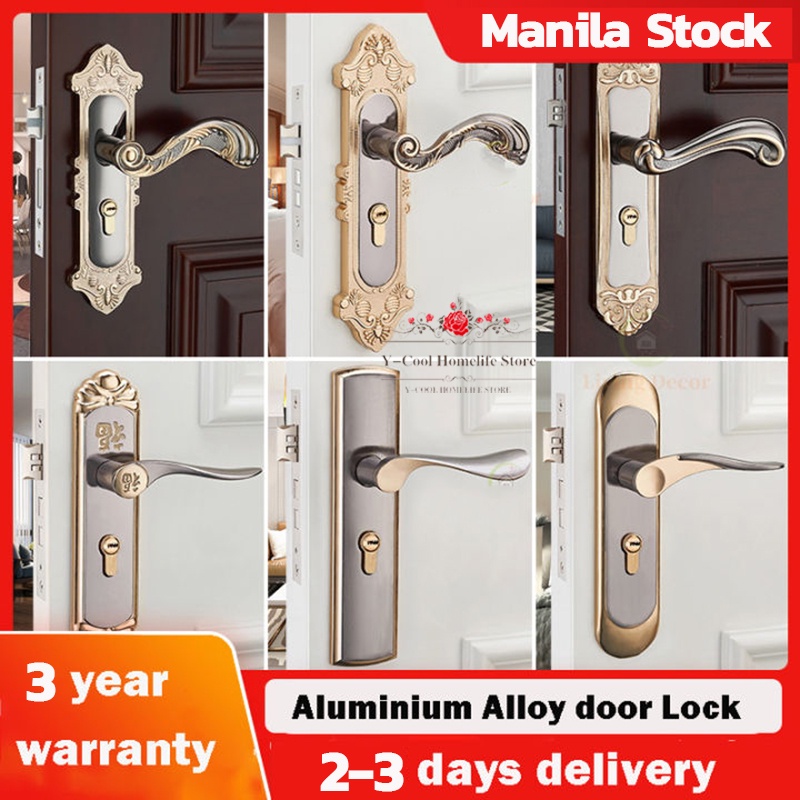 Aluminium Alloy Mute Door Lock Interior Door Handle Locks Set Bedroom