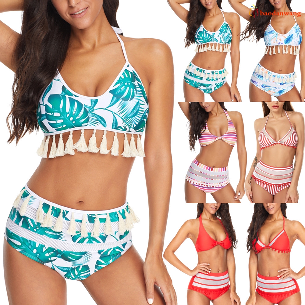 high waisted tassel bikini