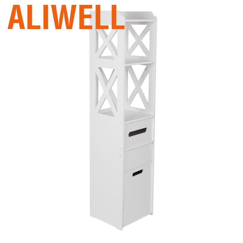 Aliwell Tall Bathroom Cabinet Waterproof Storage Cabinets Tallboy