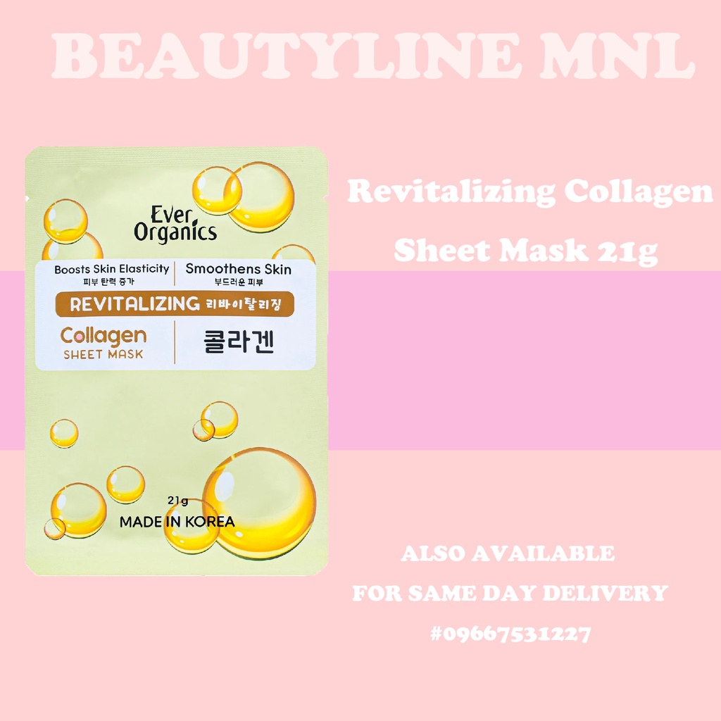 Ever Organics Revitalizing Collagen Sheet Mask 21g Shopee Philippines