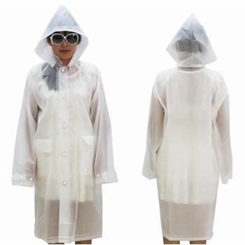 white raincoat with hood