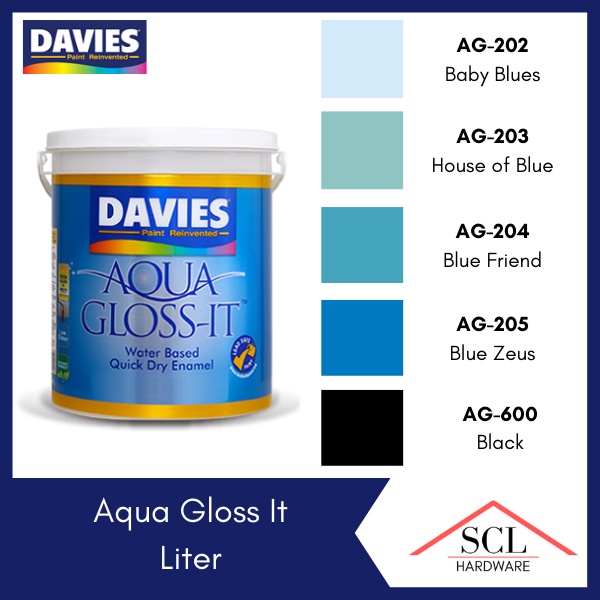 DAVIES Aqua Gloss It WHITE / BLACK / BLUE 1 Liter | Shopee Philippines