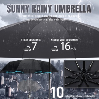 10 ribs Automatic Umbrella Windproof tri-folding Sun protection and UV protection Folding Umbrellas