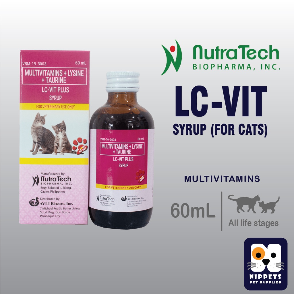 LCVIT PLUS PET MULTIVITAMINS SYRUP for Cat 60ml Shopee Philippines