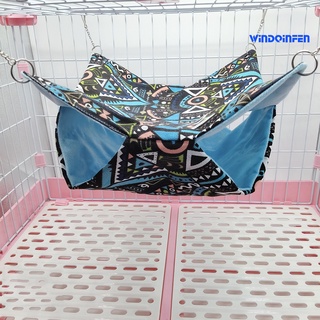 [Cute Pet House] Four Seasons Style Squirrel Double Hammock Canvas Summer Avoid Golden Flower Demon King Guinea Pig Honey Bag Glider Nest Supplies #5