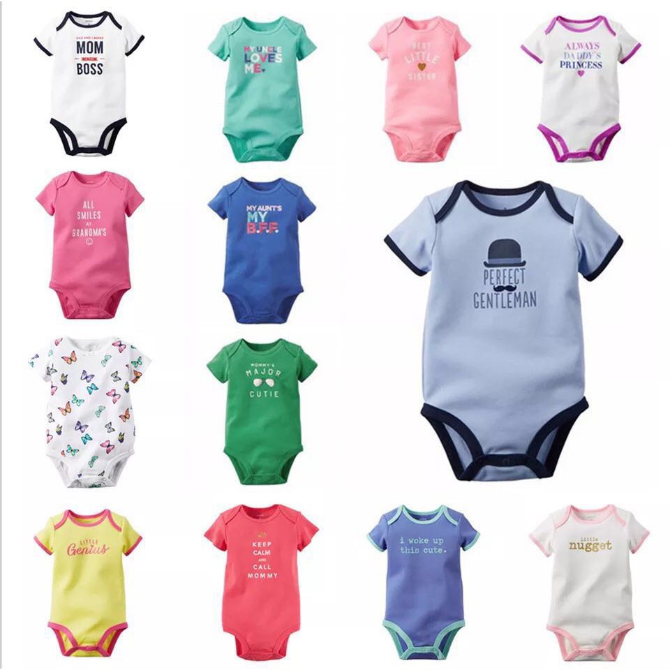 5 Piece Baby Cute Romper Bodysuit Onesie Cotton Infant Jumper Baby ...