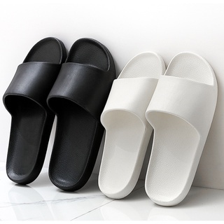 JEIKY Couple's 1pc Classic Rubber Plain Black Sandals Comfort Slippers #SM198 (ADD ONE SIZE) #1