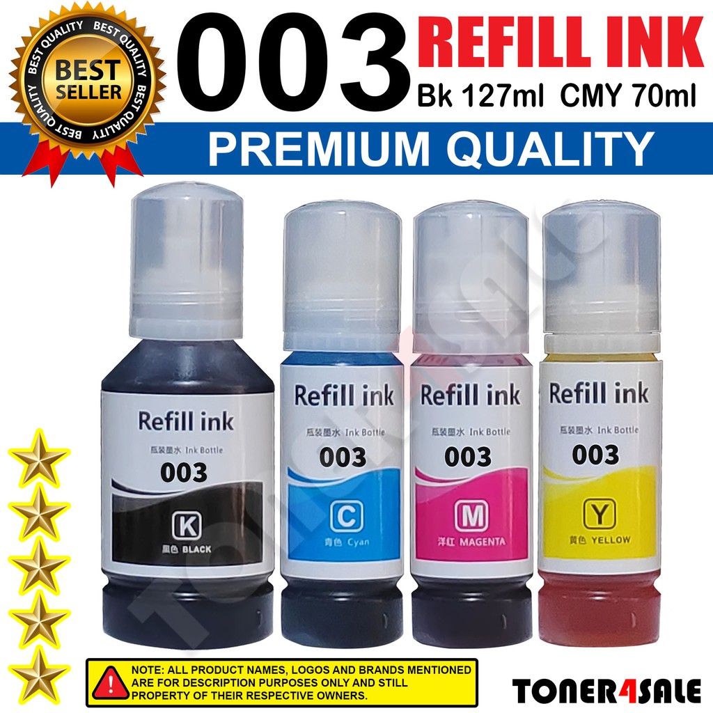 Refill Ink 003 For Epson L3110 L3210 L1110 L1210 L1250 L3116 L3216 L3150 L3250 L3156 L5190 L5290 3850