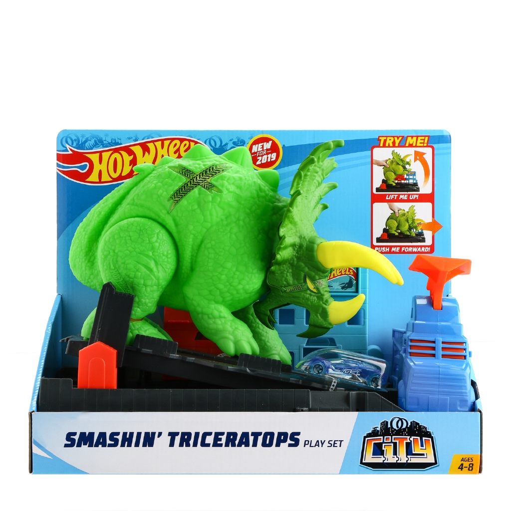 hot wheels smashin triceratops