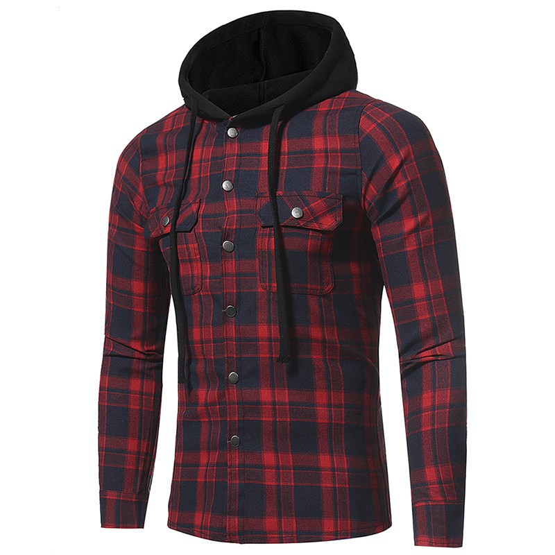 flannel jacket with hood mens