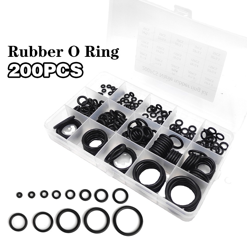200PCS Rubber O-Ring Nitrile Rubber Gasket Ring Faucet Insulation Sealing Ring