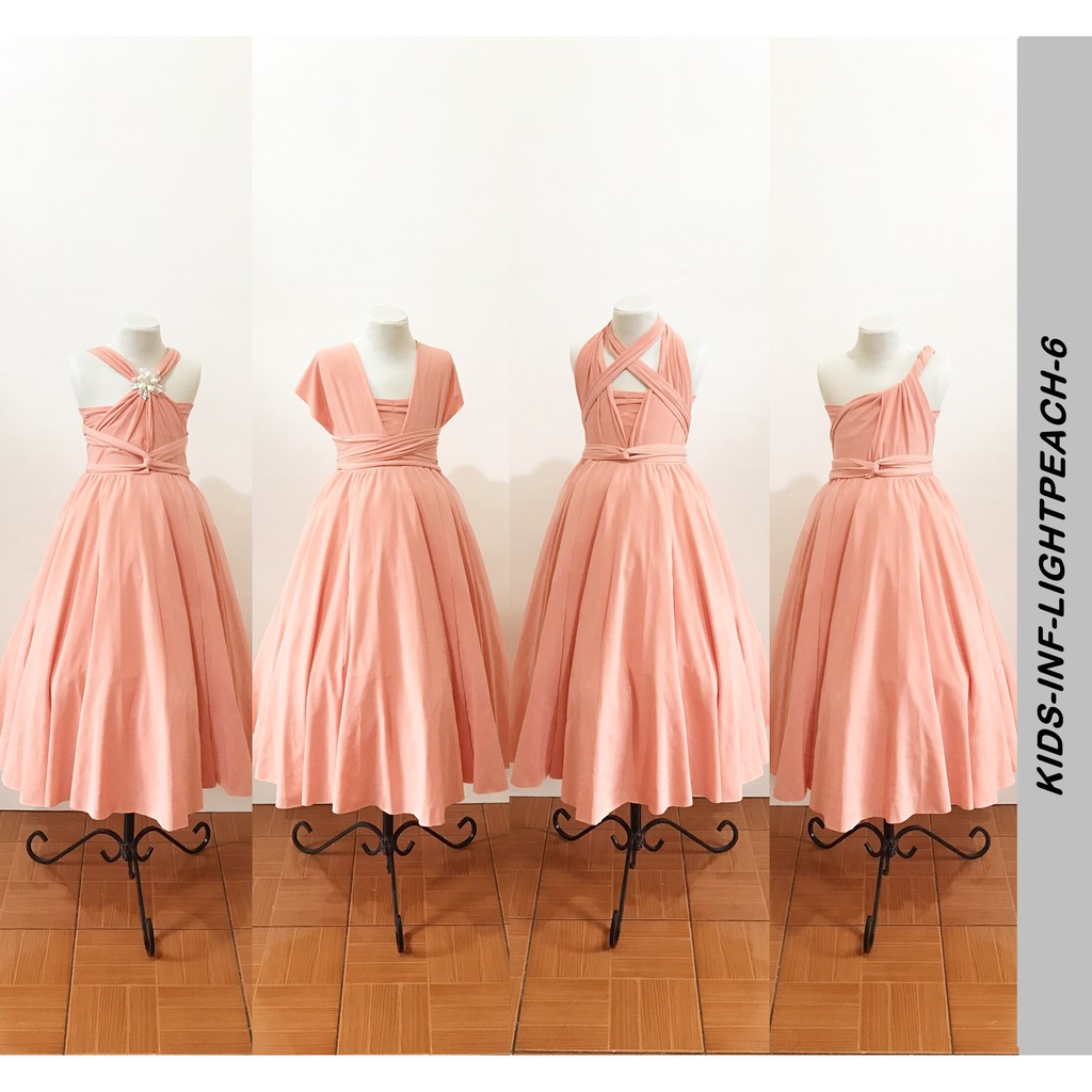 peach color infinity dress