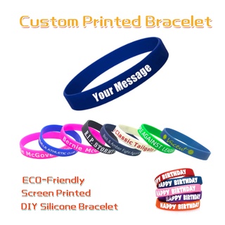 Wholesale Personalized Silicone Bracelet, Custom Printed Silicone Wristband 10pcs or above