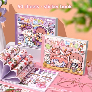 Handbook Sticker Book 50sheets Cartoon DIY Stickers