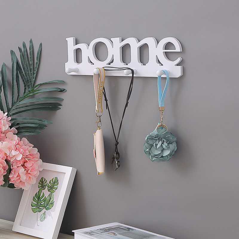 Wall Mounted Key Holder Key Chain Rack Hanger with 4 Hooks Multiple ...