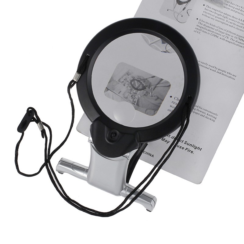 giant large hands free magnifying glass with light led magnifier