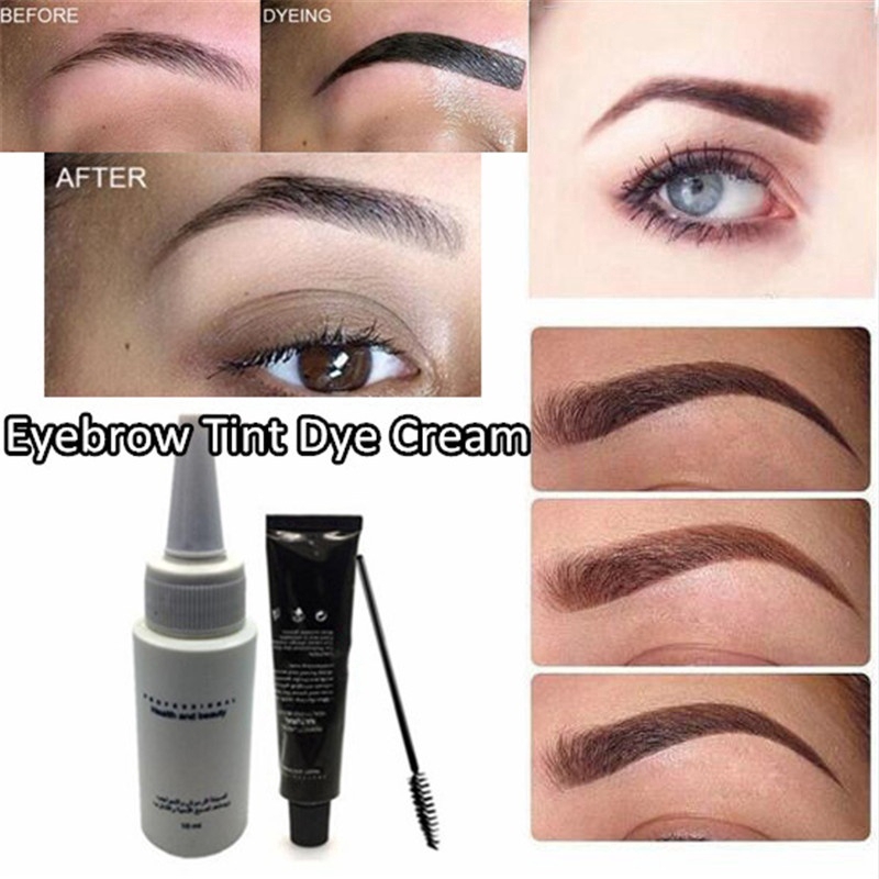 Black Brown Natural Eyebrow Eyelash Tint Cream Fast Tint Dye Cream